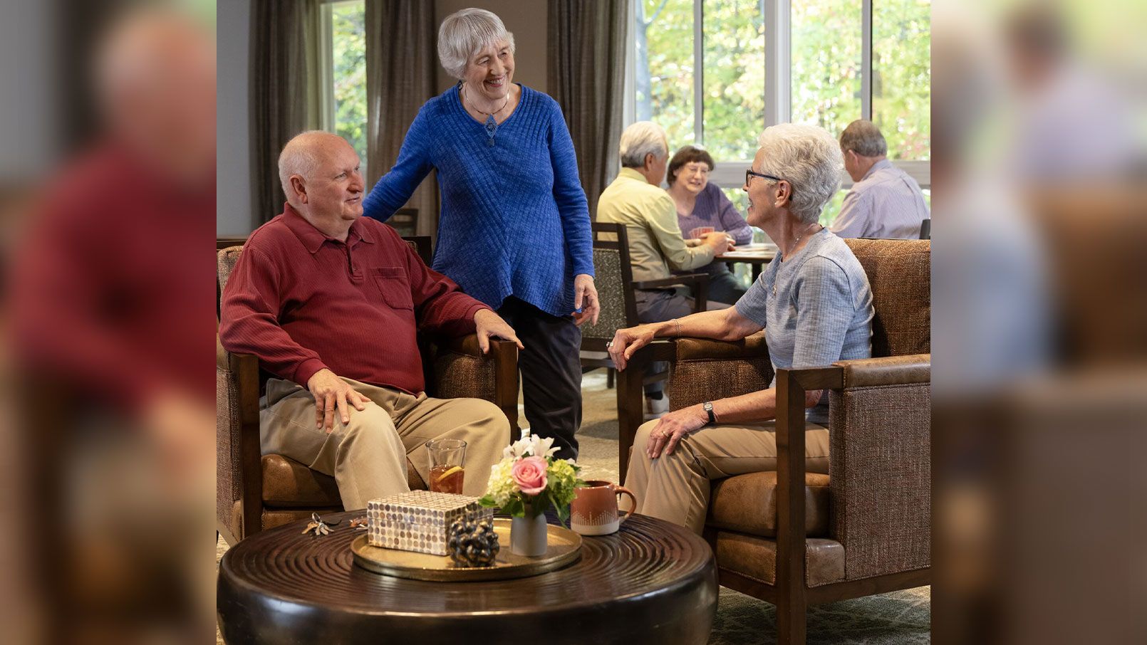 Residents enjoying a common room