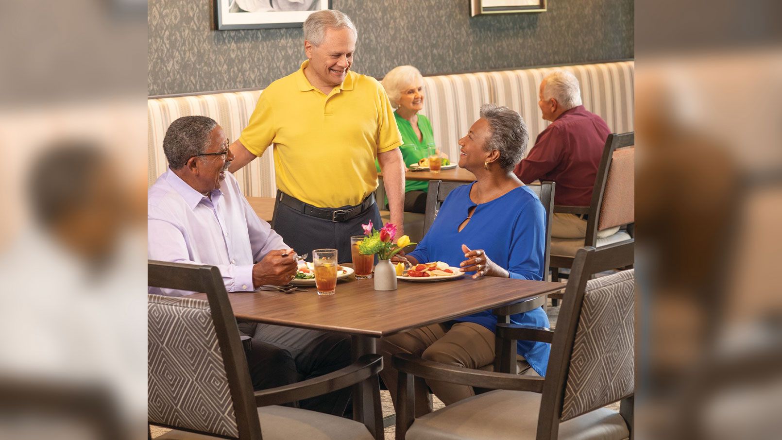 Residents enjoying a dining room